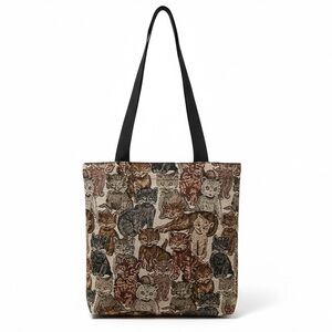 Cat tapestry shoulder strap canvas strap Tote Bag medium book/ipad bag
